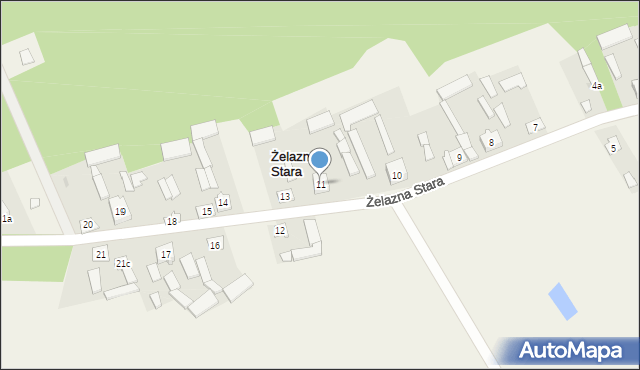 Żelazna Stara, Żelazna Stara, 11, mapa Żelazna Stara