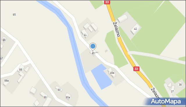 Żelazno, Żelazno, 40, mapa Żelazno