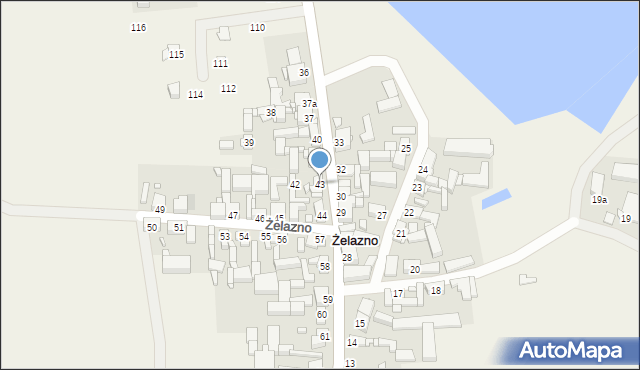 Żelazno, Żelazno, 43, mapa Żelazno