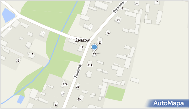 Żelazów, Żelazów, 22, mapa Żelazów