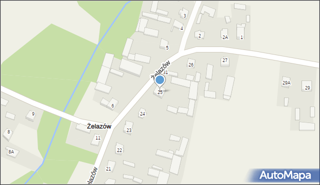 Żelazów, Żelazów, 25, mapa Żelazów