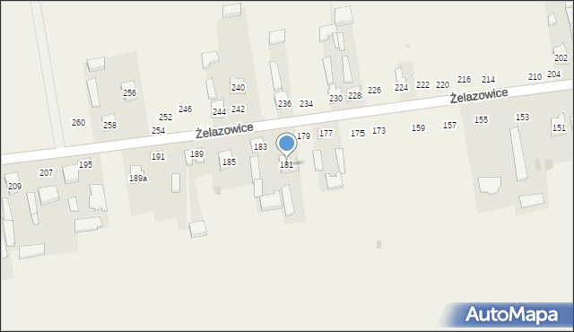 Żelazowice, Żelazowice, 181, mapa Żelazowice