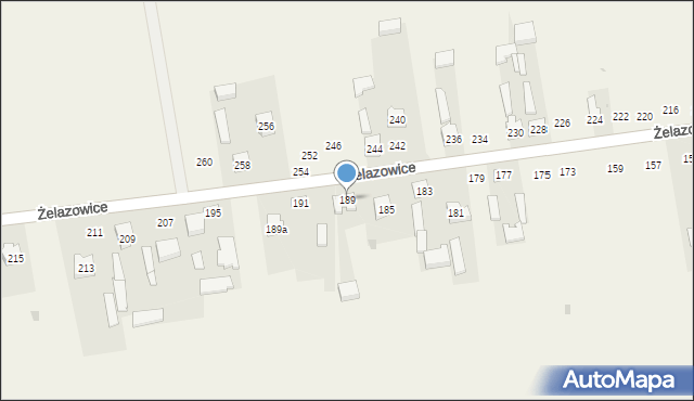 Żelazowice, Żelazowice, 189, mapa Żelazowice