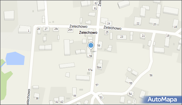 Żelechowo, Żelechowo, 58A, mapa Żelechowo
