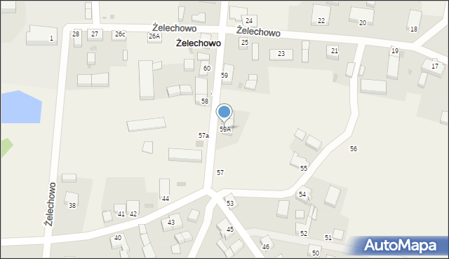 Żelechowo, Żelechowo, 59A, mapa Żelechowo