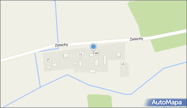 Żelechy, Żelechy, 12a, mapa Żelechy