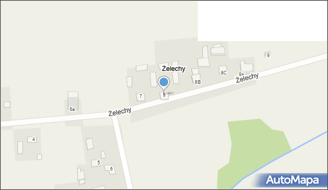 Żelechy, Żelechy, 8, mapa Żelechy