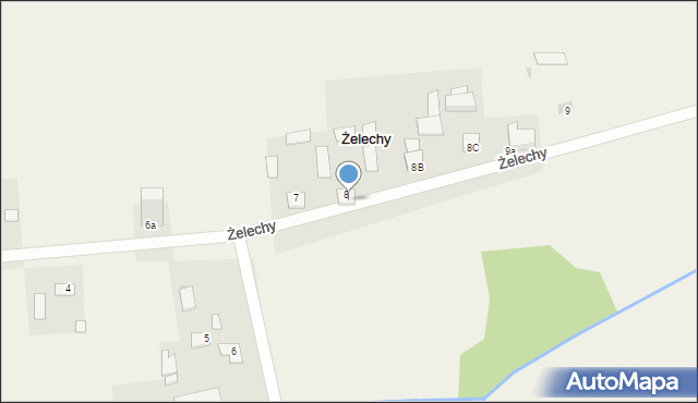 Żelechy, Żelechy, 8A, mapa Żelechy