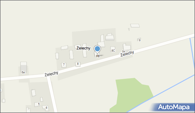 Żelechy, Żelechy, 8B, mapa Żelechy