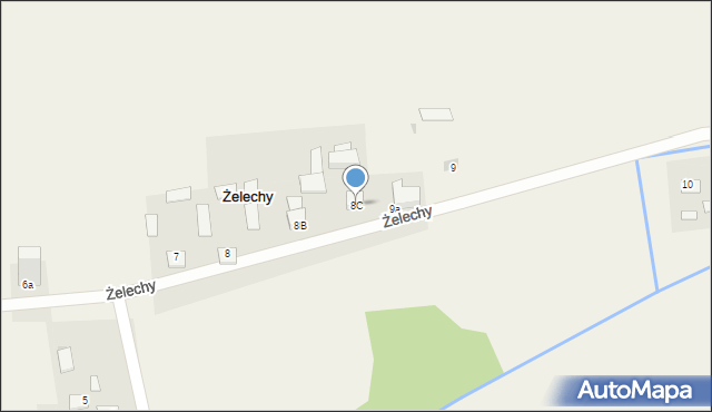 Żelechy, Żelechy, 8C, mapa Żelechy