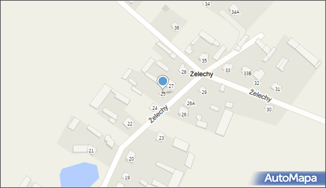 Żelechy, Żelechy, 25, mapa Żelechy