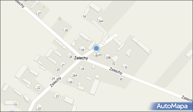 Żelechy, Żelechy, 33, mapa Żelechy