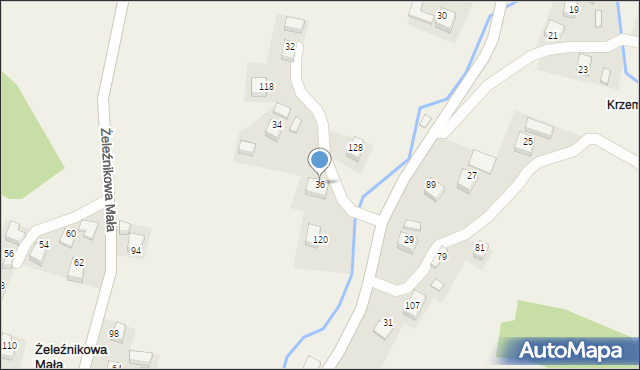Żeleźnikowa Mała, Żeleźnikowa Mała, 36, mapa Żeleźnikowa Mała