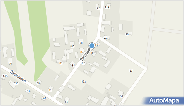 Żelisławice, Żelisławice, 86, mapa Żelisławice