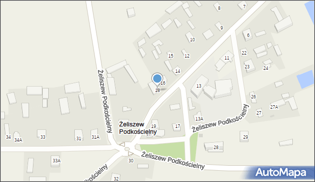 Żeliszew Podkościelny, Żeliszew Podkościelny, 18, mapa Żeliszew Podkościelny