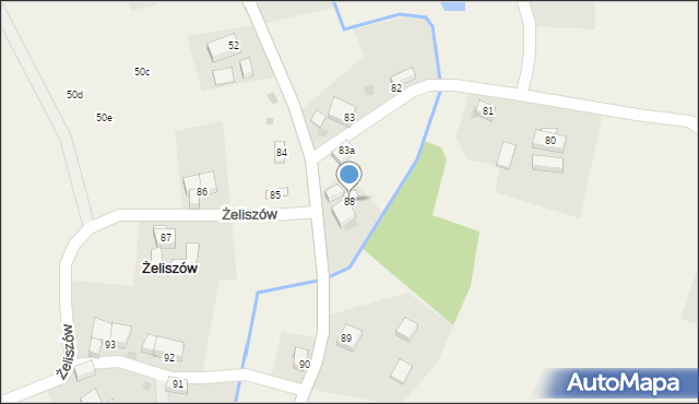 Żeliszów, Żeliszów, 88, mapa Żeliszów