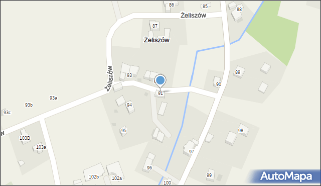 Żeliszów, Żeliszów, 91, mapa Żeliszów