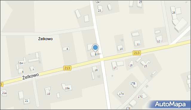 Żelkowo, Żelkowo, 9, mapa Żelkowo