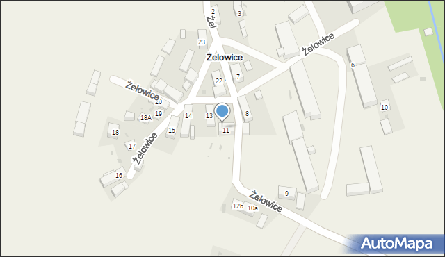 Żelowice, Żelowice, 11B, mapa Żelowice