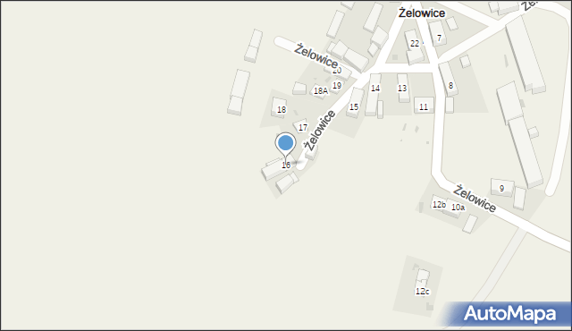 Żelowice, Żelowice, 16, mapa Żelowice