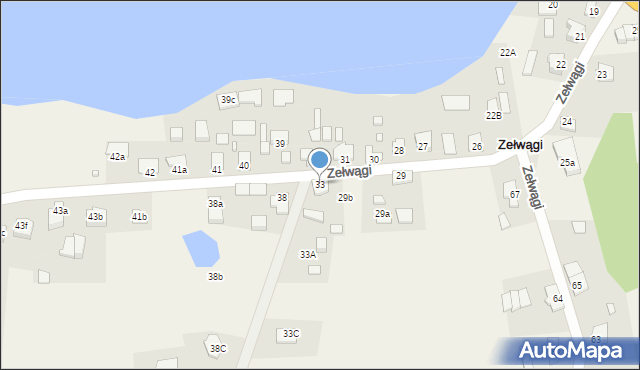 Zełwągi, Zełwągi, 33, mapa Zełwągi
