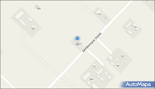 Zemborzyce Dolne, Zemborzyce Dolne, 69a, mapa Zemborzyce Dolne