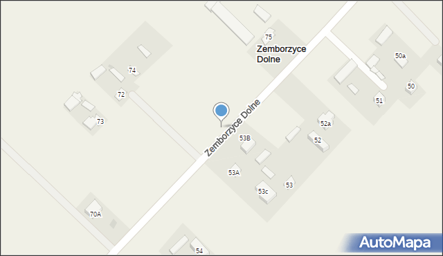 Zemborzyce Dolne, Zemborzyce Dolne, 73, mapa Zemborzyce Dolne