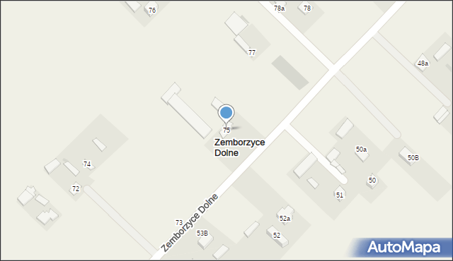 Zemborzyce Dolne, Zemborzyce Dolne, 75, mapa Zemborzyce Dolne