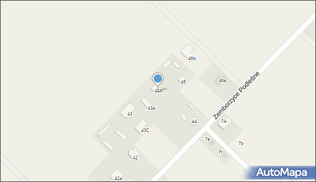Zemborzyce Podleśne, Zemborzyce Podleśne, 44A, mapa Zemborzyce Podleśne