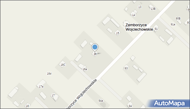 Zemborzyce Tereszyńskie, Zemborzyce Tereszyńskie, 16, mapa Zemborzyce Tereszyńskie