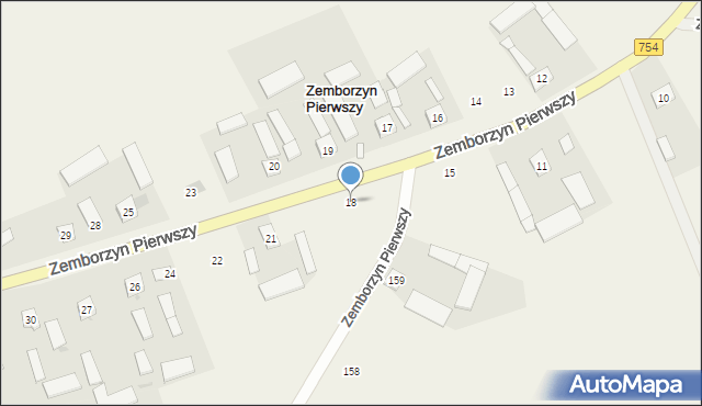 Zemborzyn Pierwszy, Zemborzyn Pierwszy, 18, mapa Zemborzyn Pierwszy