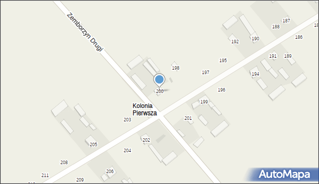 Zemborzyn Pierwszy, Zemborzyn Pierwszy, 200, mapa Zemborzyn Pierwszy