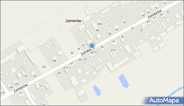 Zembrów, Zembrów, 61, mapa Zembrów