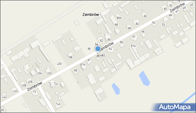 Zembrów, Zembrów, 65, mapa Zembrów