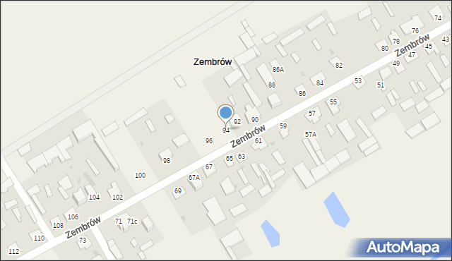 Zembrów, Zembrów, 94, mapa Zembrów