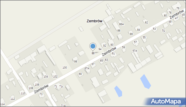 Zembrów, Zembrów, 96, mapa Zembrów