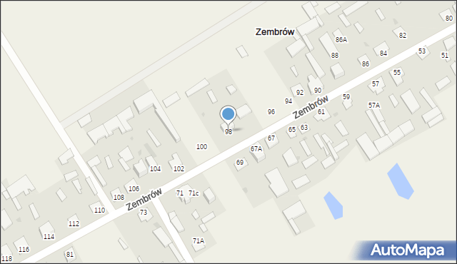 Zembrów, Zembrów, 98, mapa Zembrów