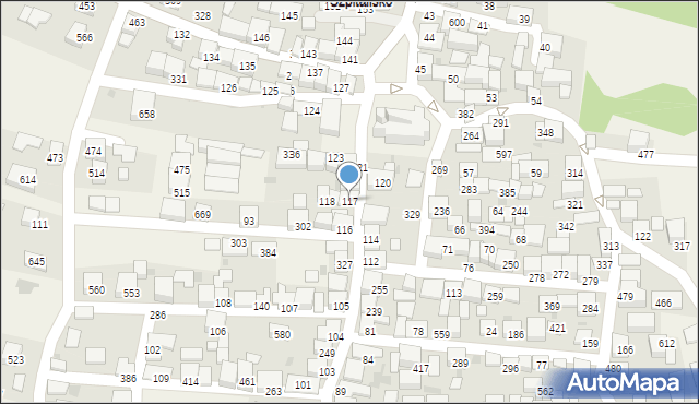 Zembrzyce, Zembrzyce, 117, mapa Zembrzyce