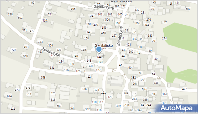 Zembrzyce, Zembrzyce, 144, mapa Zembrzyce