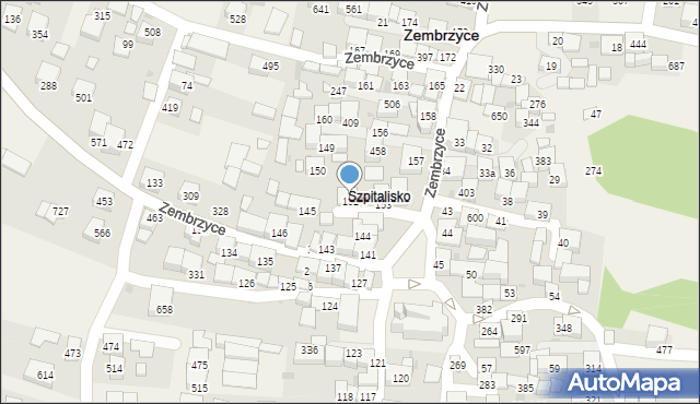 Zembrzyce, Zembrzyce, 152, mapa Zembrzyce