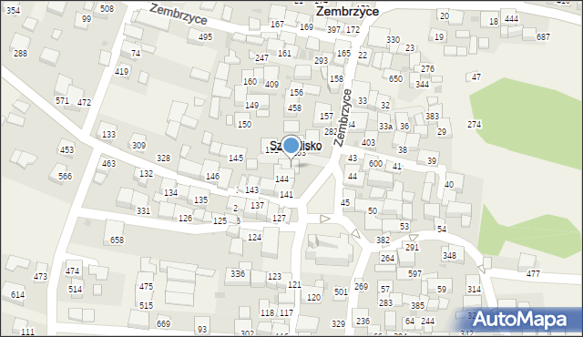 Zembrzyce, Zembrzyce, 155, mapa Zembrzyce