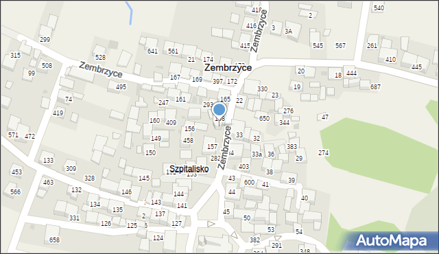 Zembrzyce, Zembrzyce, 158A, mapa Zembrzyce