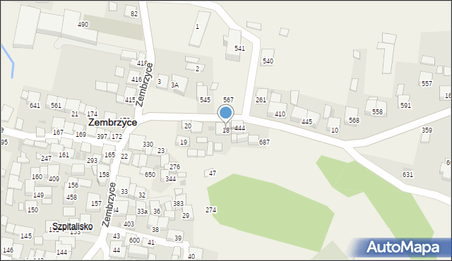 Zembrzyce, Zembrzyce, 18, mapa Zembrzyce