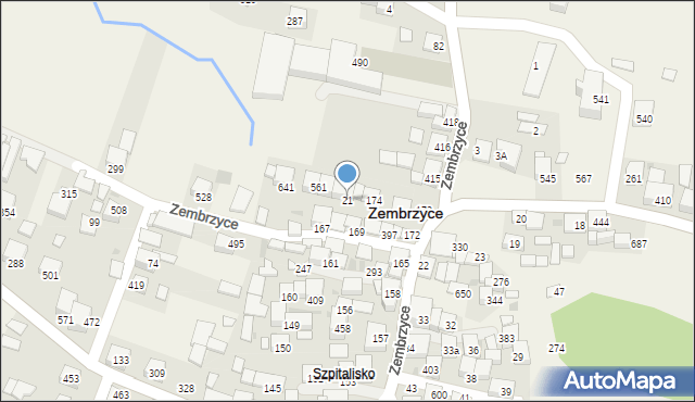 Zembrzyce, Zembrzyce, 21, mapa Zembrzyce