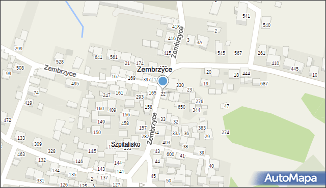 Zembrzyce, Zembrzyce, 22, mapa Zembrzyce