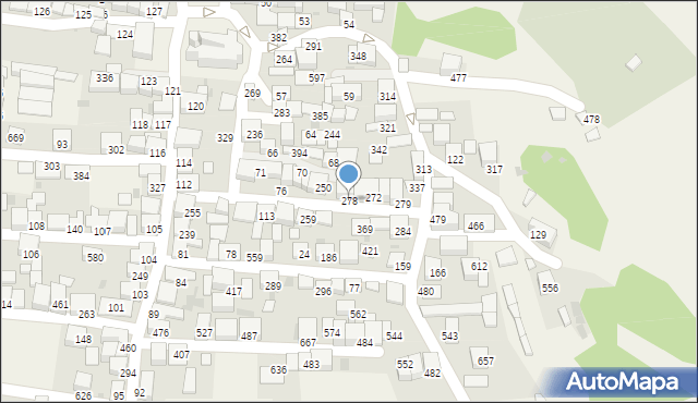 Zembrzyce, Zembrzyce, 278, mapa Zembrzyce