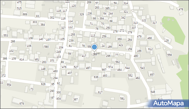 Zembrzyce, Zembrzyce, 289, mapa Zembrzyce