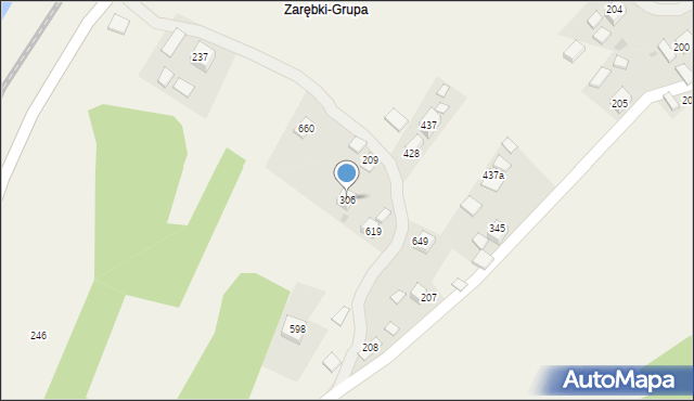 Zembrzyce, Zembrzyce, 306, mapa Zembrzyce