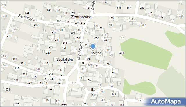 Zembrzyce, Zembrzyce, 33a, mapa Zembrzyce