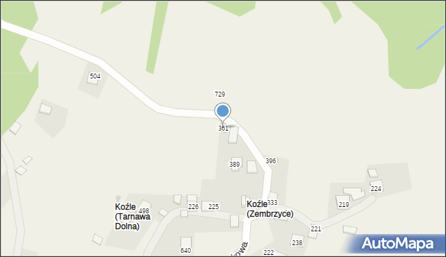 Zembrzyce, Zembrzyce, 361, mapa Zembrzyce